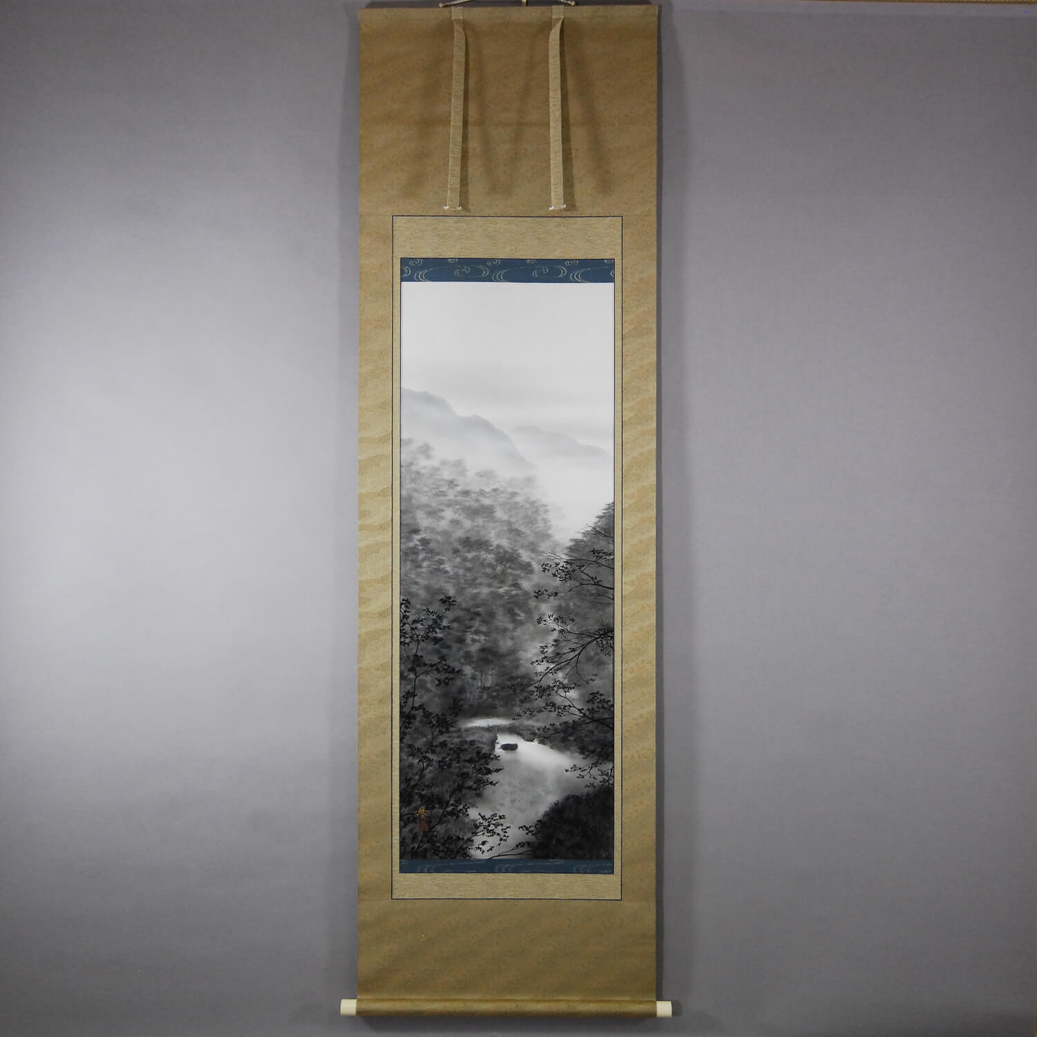 Kakejiku Hanging Scroll: Landscape Painting: Clear Sound / Keiji Sasaki