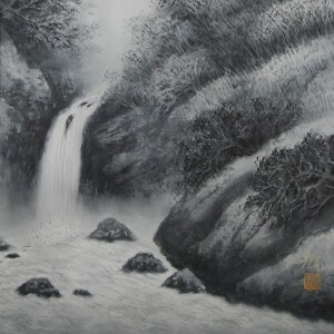 0009 Landscape Painting in Sumi Ink / Katō Tomo 006
