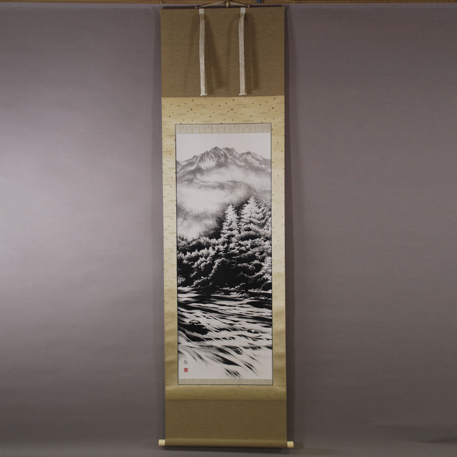 Kakejiku Hanging Scroll: The Azusa River / Keiji Yamazaki