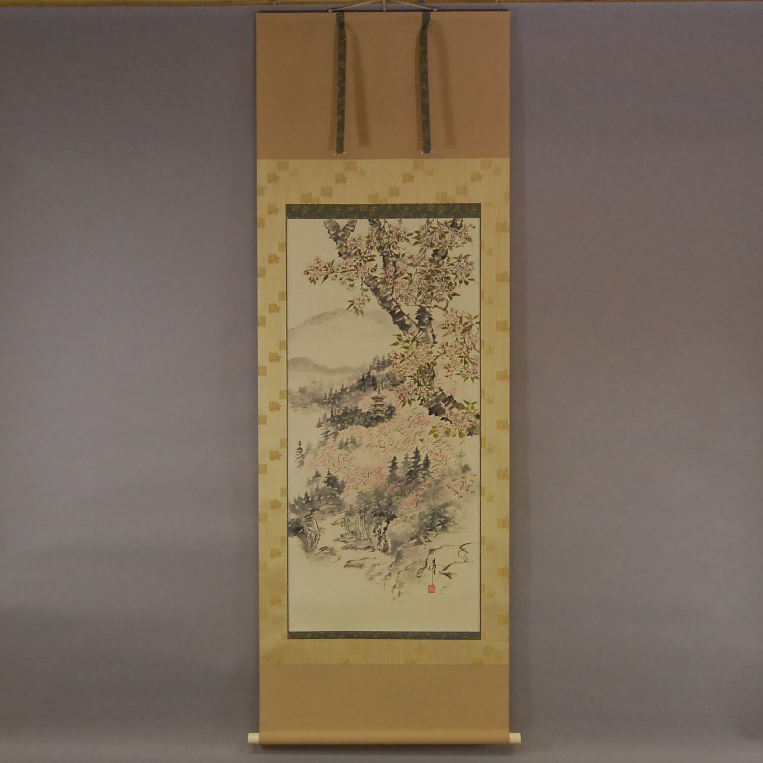 Kakejiku Hanging Scroll: Mt. Yoshino / Katsunobu Kawahito