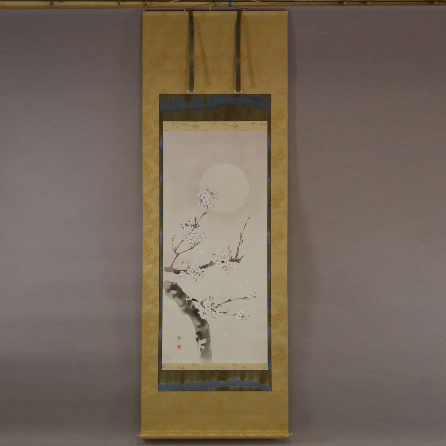 Kakejiku Hanging Scroll: Cherry Blossoms at a Spring Night / Keiji Yamazaki