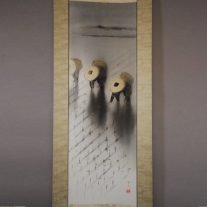 0088 Kakejiku with Rice Planting Painting / Takayoshi Satou 002