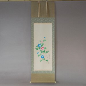 0092 Kakejiku with Morning Glories Painting / Seika Tatsumoto 001