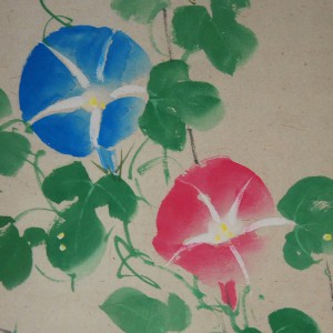 0092 Kakejiku with Morning Glories Painting / Seika Tatsumoto 006
