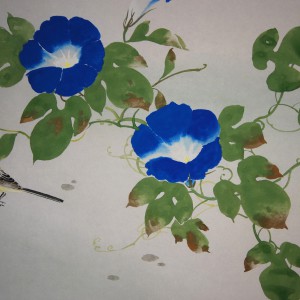 0093 Kakejiku with Morning Glories Painting / Seika Tatsumoto 003