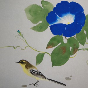 0093 Kakejiku with Morning Glories Painting / Seika Tatsumoto 004