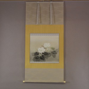 0098 Kakejiku with Bottle Gourd Flowers Painting / Yuki Mizukoshi 001