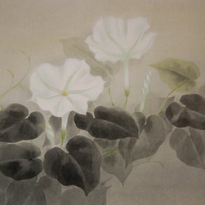 0098 Kakejiku with Bottle Gourd Flowers Painting / Yuki Mizukoshi 003