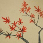 0102 Kakejiku with Autumn Leaves Painting / Raitei Arima 004