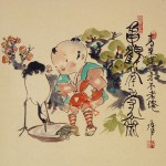 0129 Child in an Old Fashioned Style: a Crane and a Turtle Painting / Katsunobu Kawahito 003