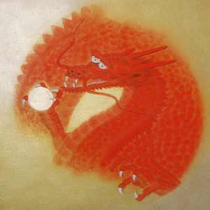 0152 Red Dragon Painting / Katō Tomo 003