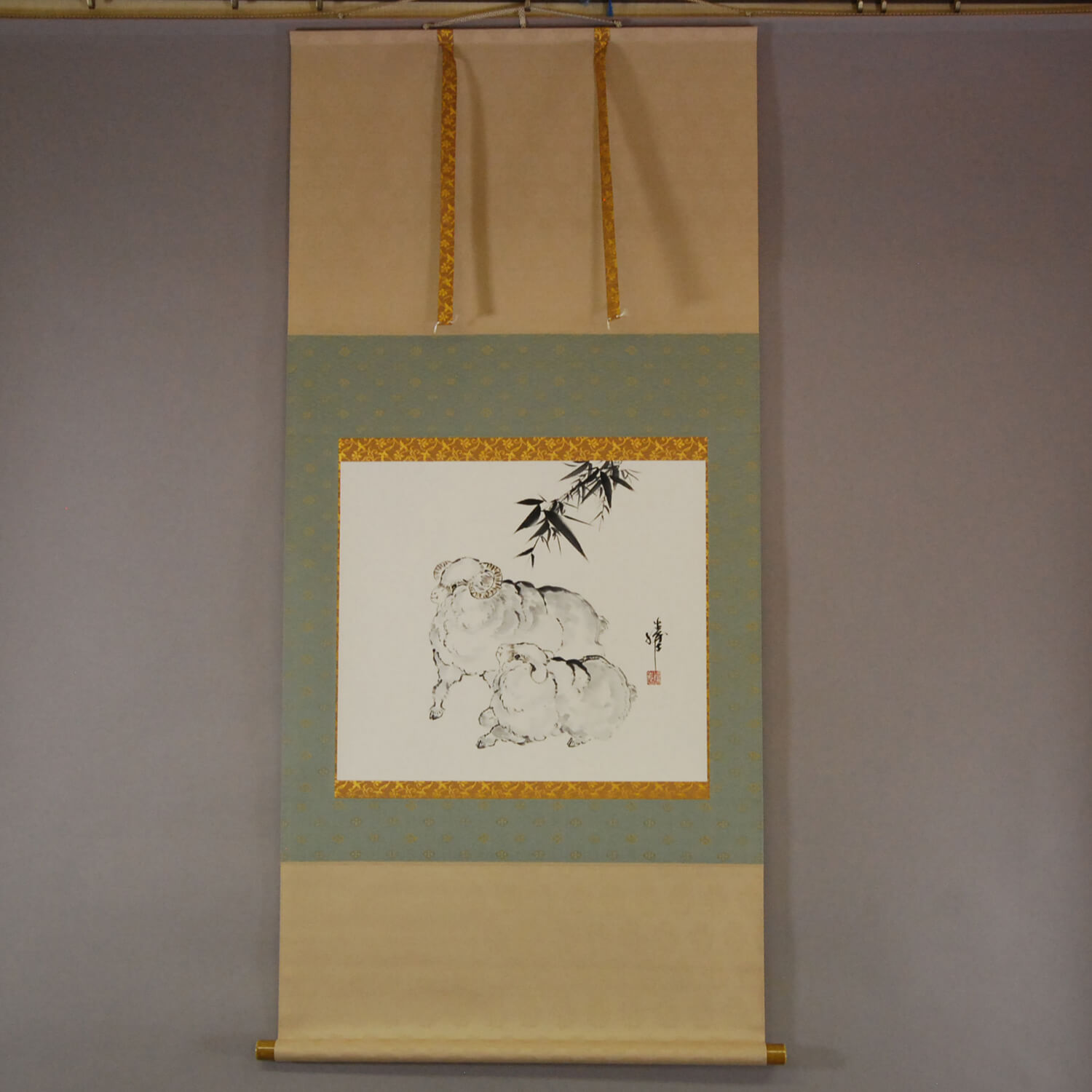 Kakejiku Hanging Scroll: Sheep / Katsunobu Kawahito