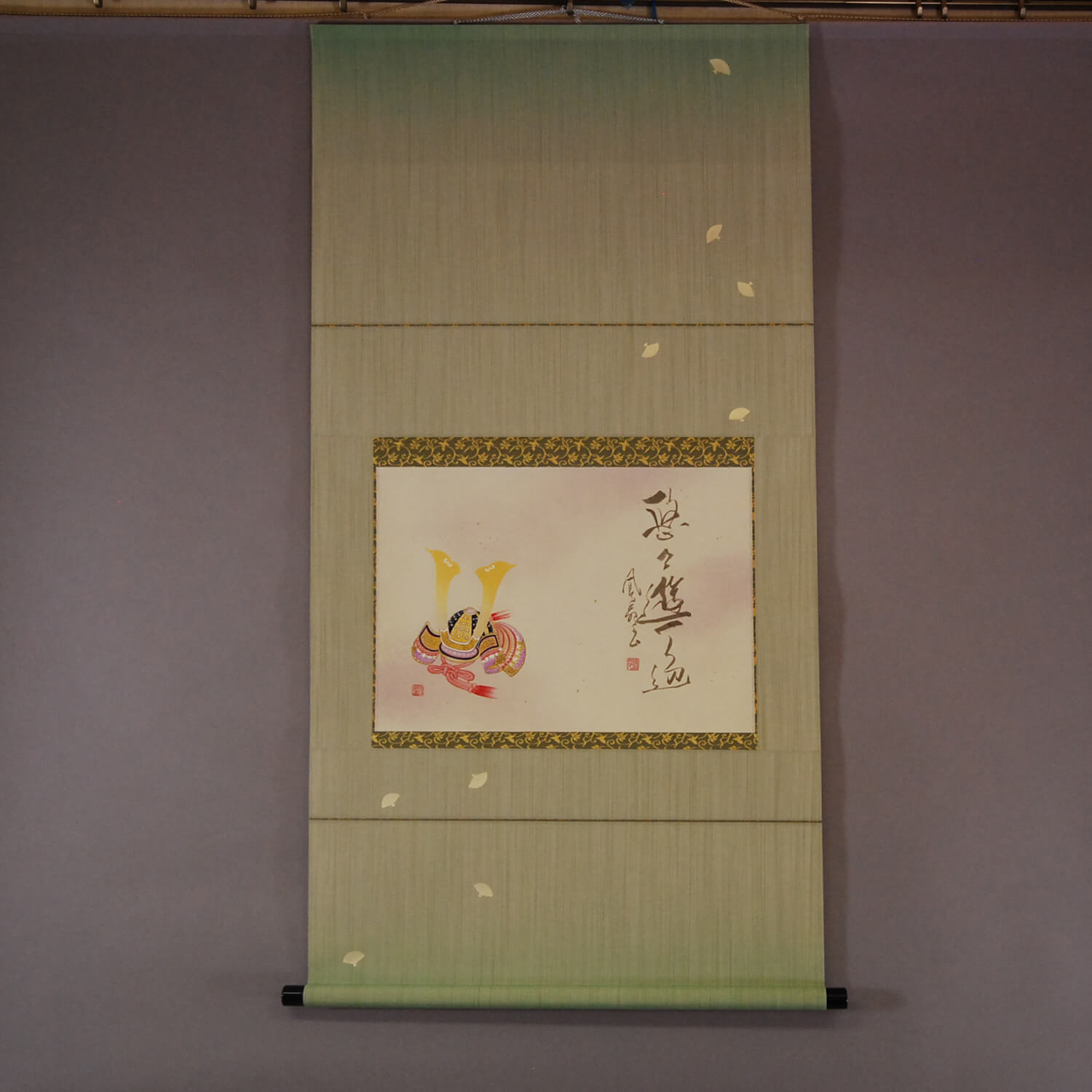 Kakejiku Hanging Scroll: Helmet / Suikou Saitou & Houen Kusunoki