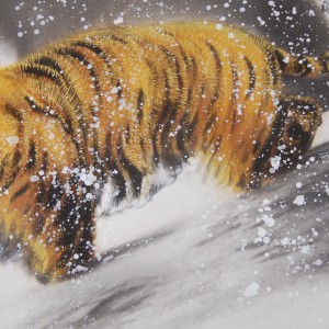 0153 Tiger in Snow Painting / Gyokuhou Horie 006