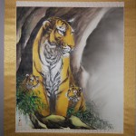 0154 Tiger Family Painting / Gyokuhou Horie 002