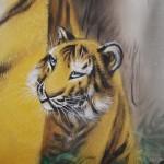 0154 Tiger Family Painting / Gyokuhou Horie 005