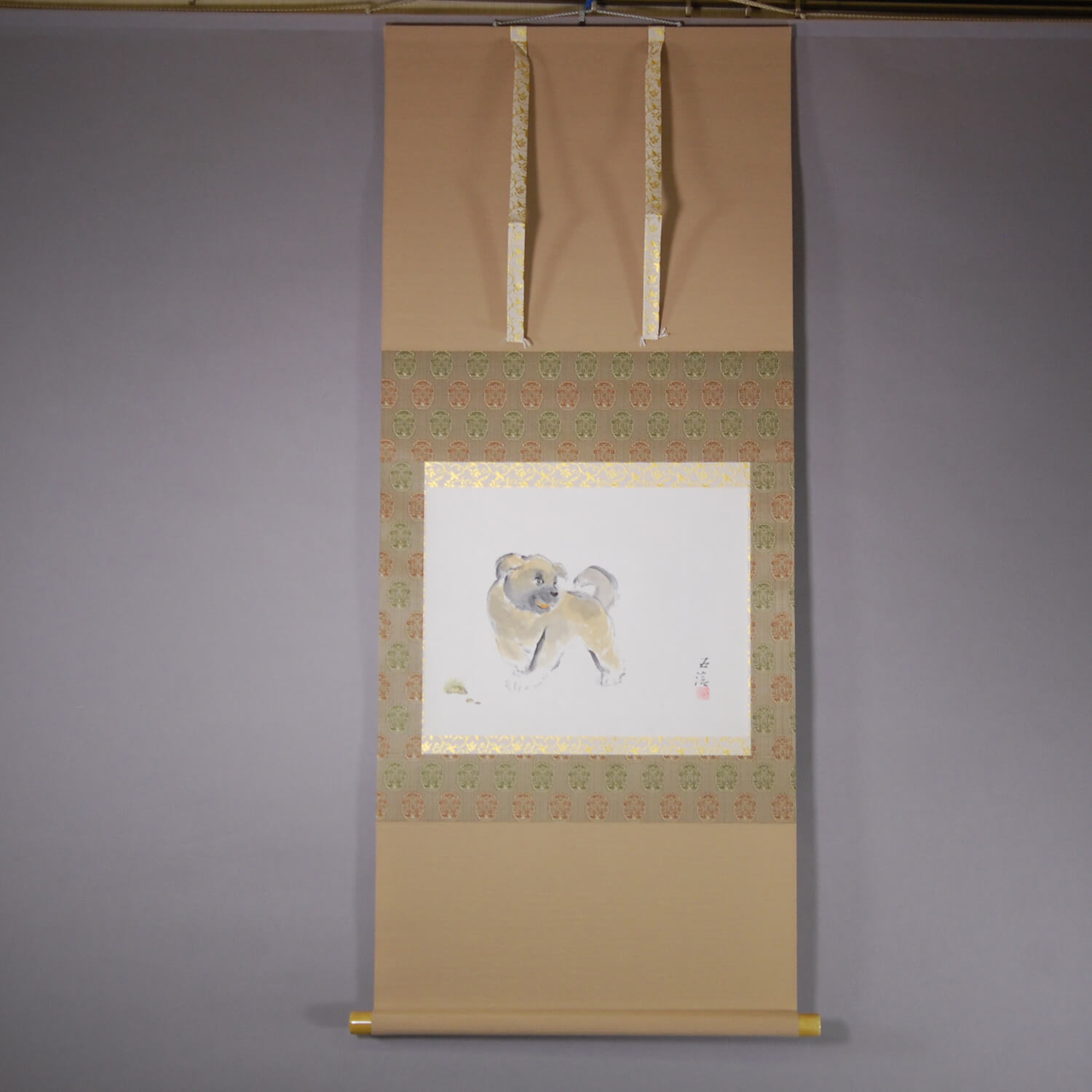 Kakejiku Hanging Scroll: Puppy / Gorou Kobayashi