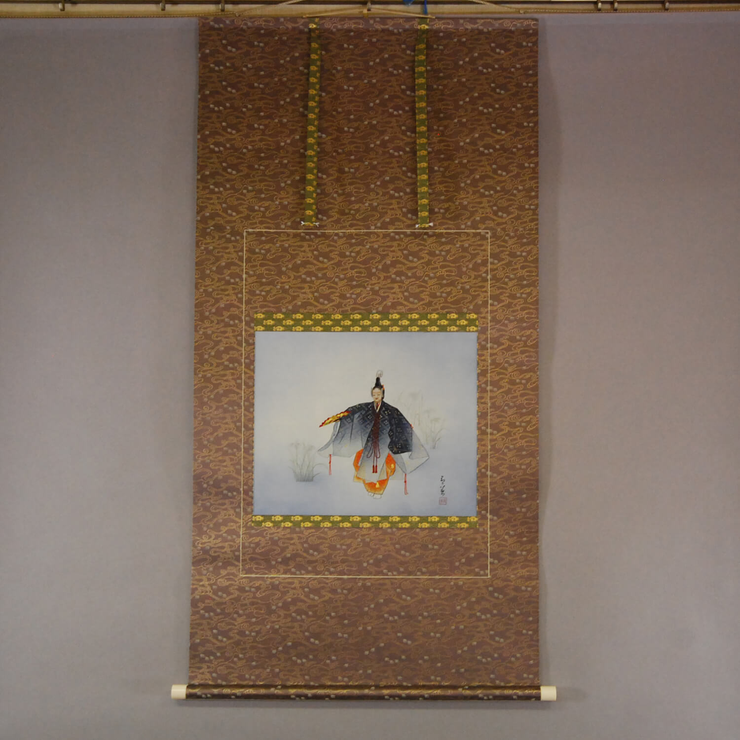 Kakejiku Hanging Scroll: Noh: Kakitsubata / Seibi Saitou