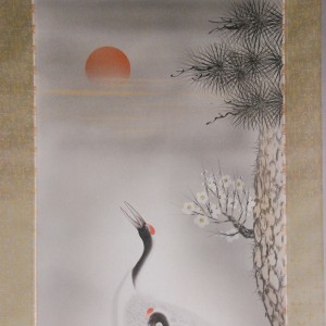 b0010 The Combination of Pine, Bamboo, Plum Trees, Cranes and Turtles / Sourin Fujishima 003