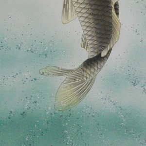 b0016 Koi Fish Shooting up a Waterfall / Shuugetsu Kawai 006