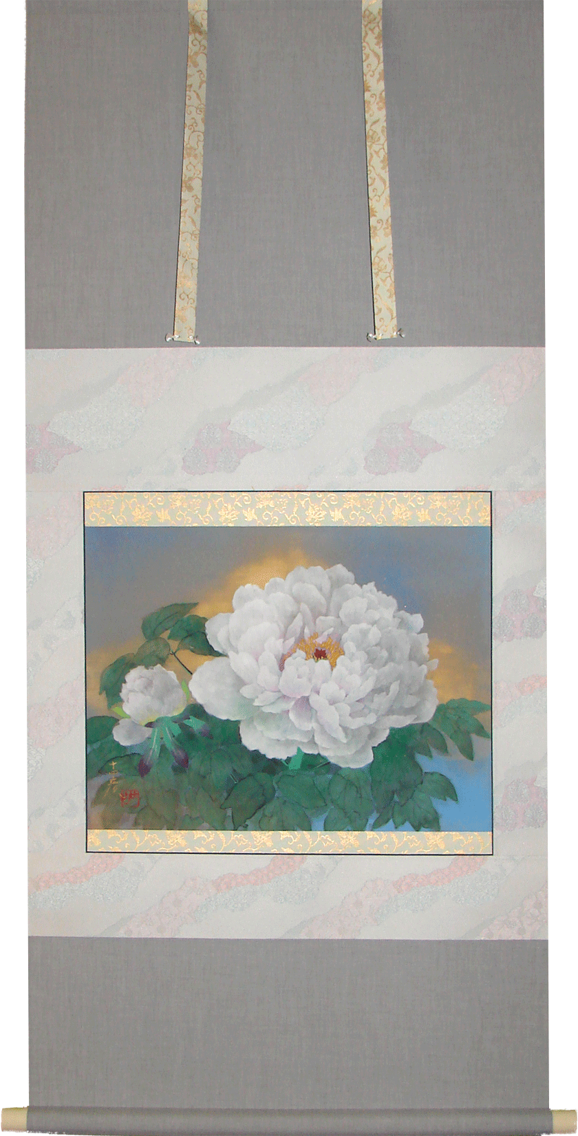 Kakejiku with Peonies Painting