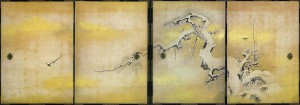 Tanyuu Kanou / Plum, Bamboo Trees and Birds in Snow