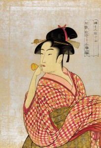 Artist: Kiyomaro Utagawa / Title: Young Lady Blowing on a Poppin