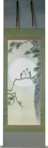 Hideo Kawahara / Owls Painting Kakejiku