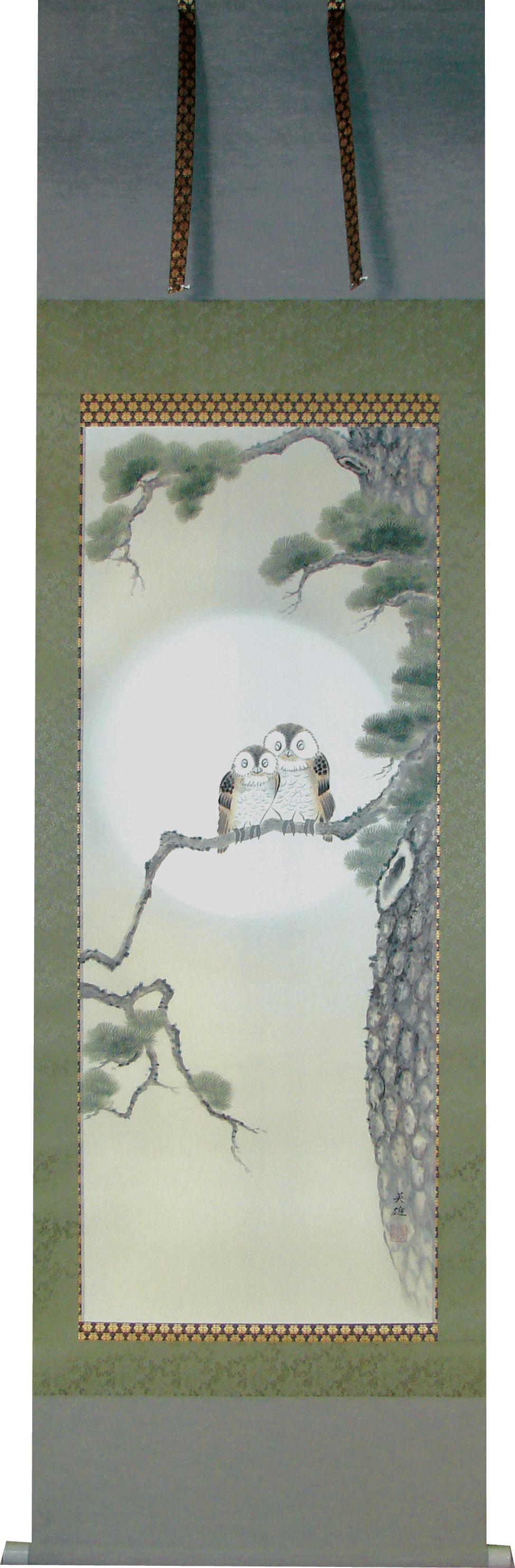 Hideo Kawahara / Owls Painting Kakejiku