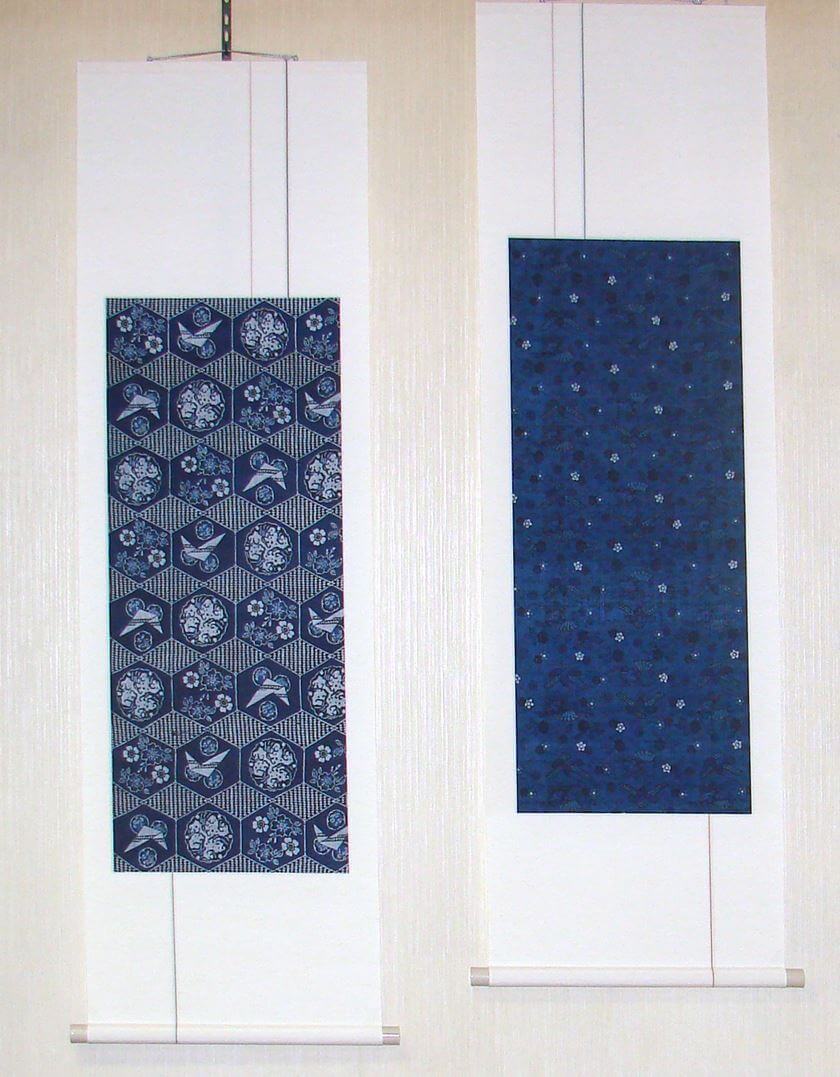 Mounting Ryūkyū Bingata Fabric into Kakejiku - ART NOMURA