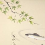 ayu sweetfish daido nishigaki calligraphy kakejiku painting