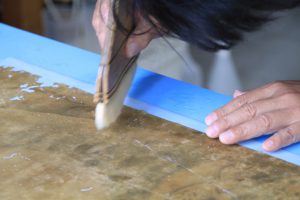 tiger german kakejiku hanging scroll remounting repair restore