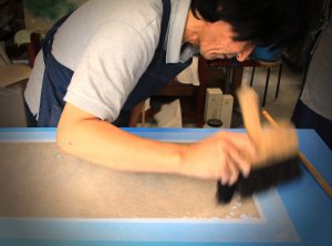 tiger german kakejiku hanging scroll remounting repair restore