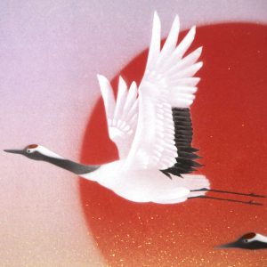Tatsurou Shima Crane Japanese Painting Nihonga Kakejiku Scroll