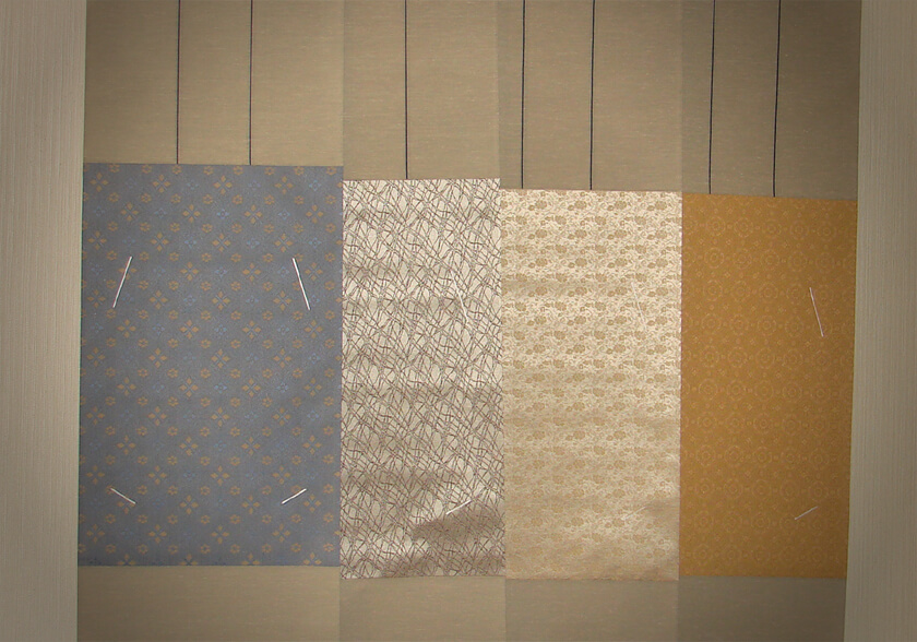 Kakejiku Shikishi-Kake Aufhängen Scroll Tafel Rahmen Seigaiha Muster Sado Japan