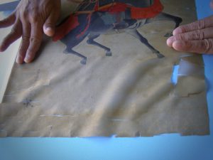 Samurai kakejiku remount scroll retouch