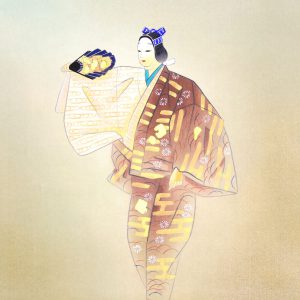 Noh painting kakejiku hanging scroll hibariyama