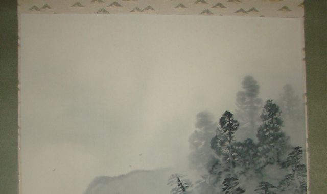 Removal Stain remove restoration restore kakejiku Japanese antique hanging scroll kakejiku