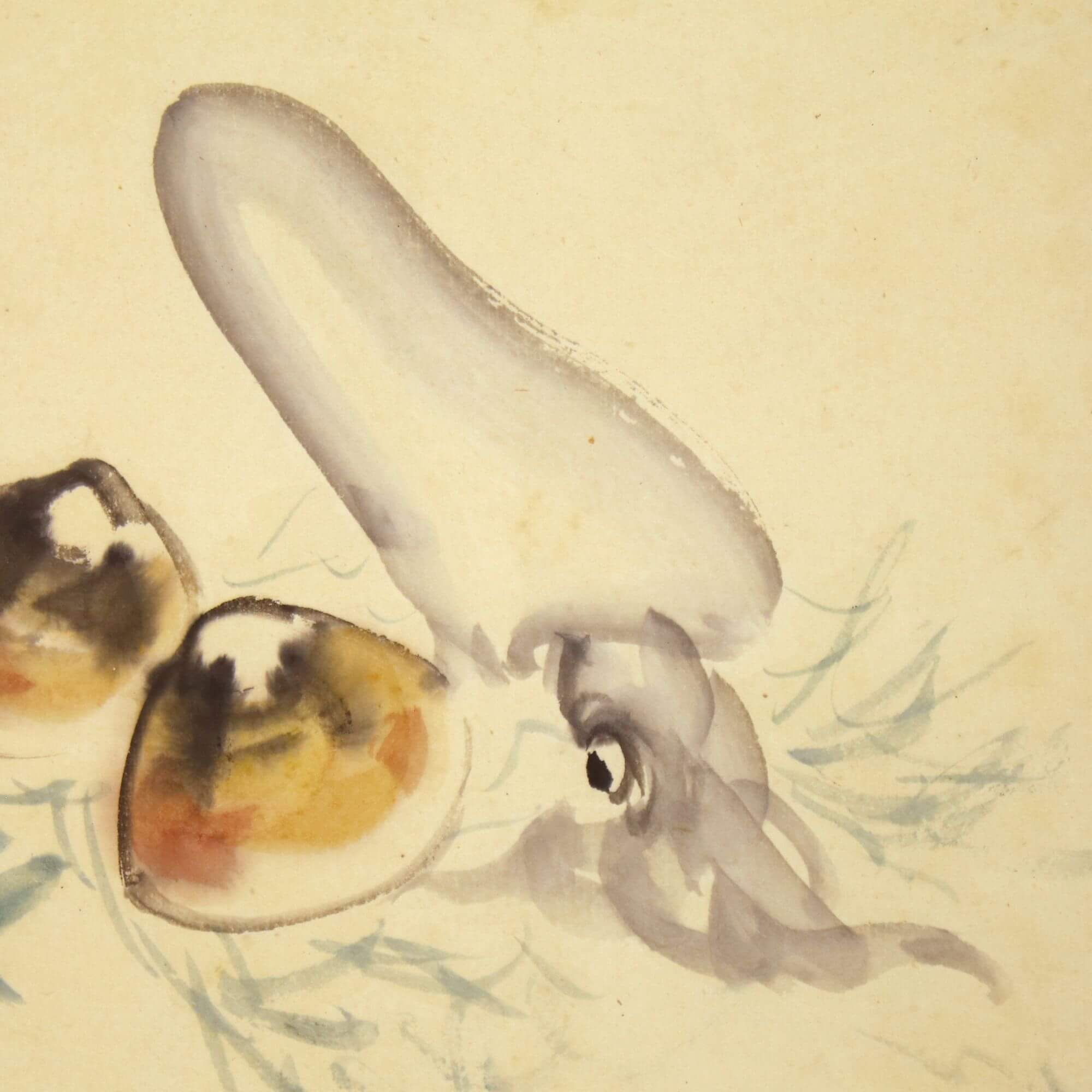 Squid And Clam Getsujo Mori 森月城 Kakejiku Scroll
