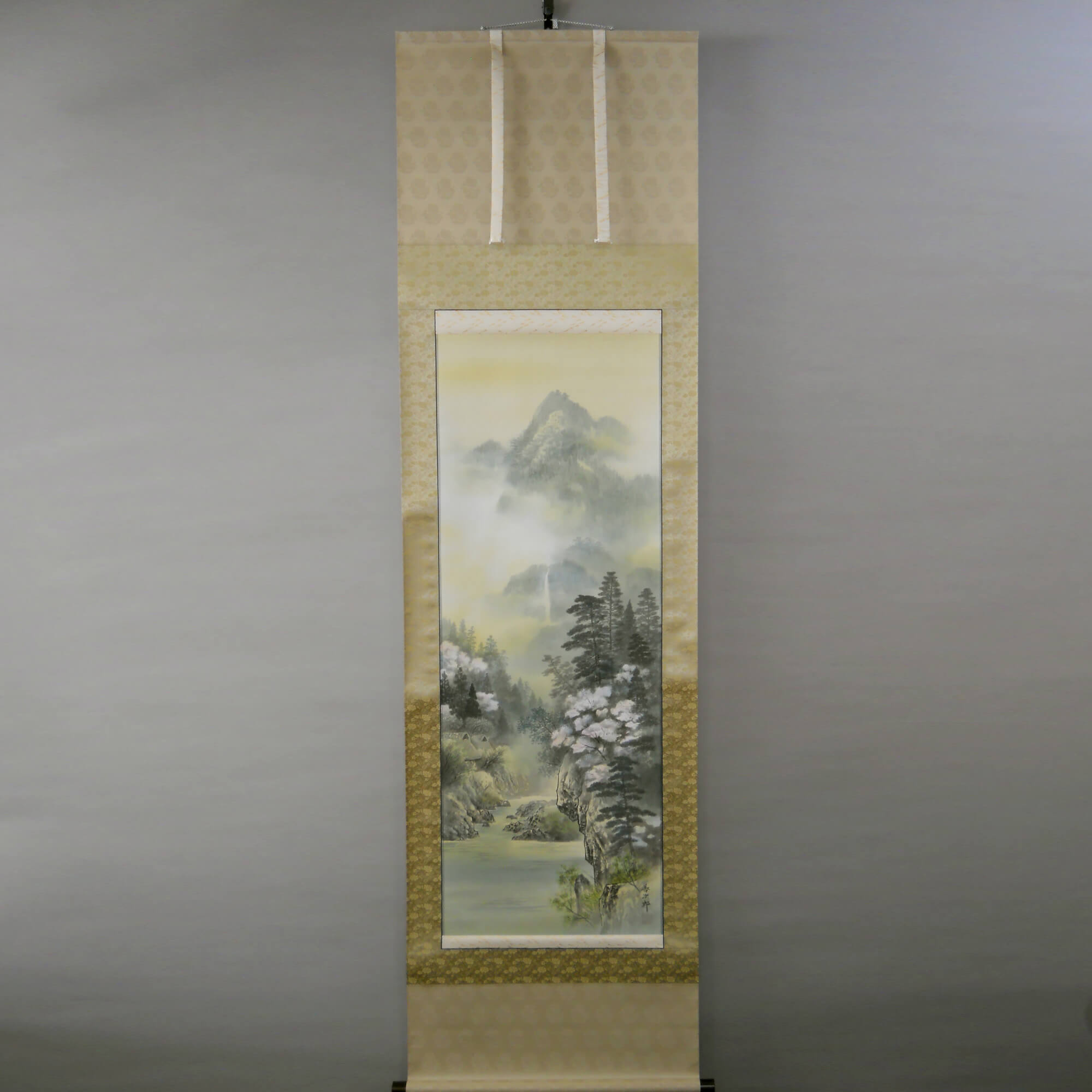 Kakejiku Hanging Scroll: Landscape Painting : Cherry Blossoms / Arakawa Zenjirō