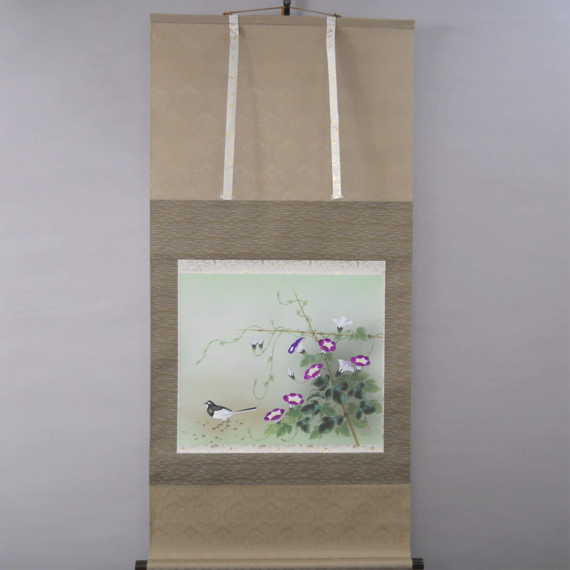 Kakejiku Hanging Scroll: Morning Glories / Nakamura Chikutei