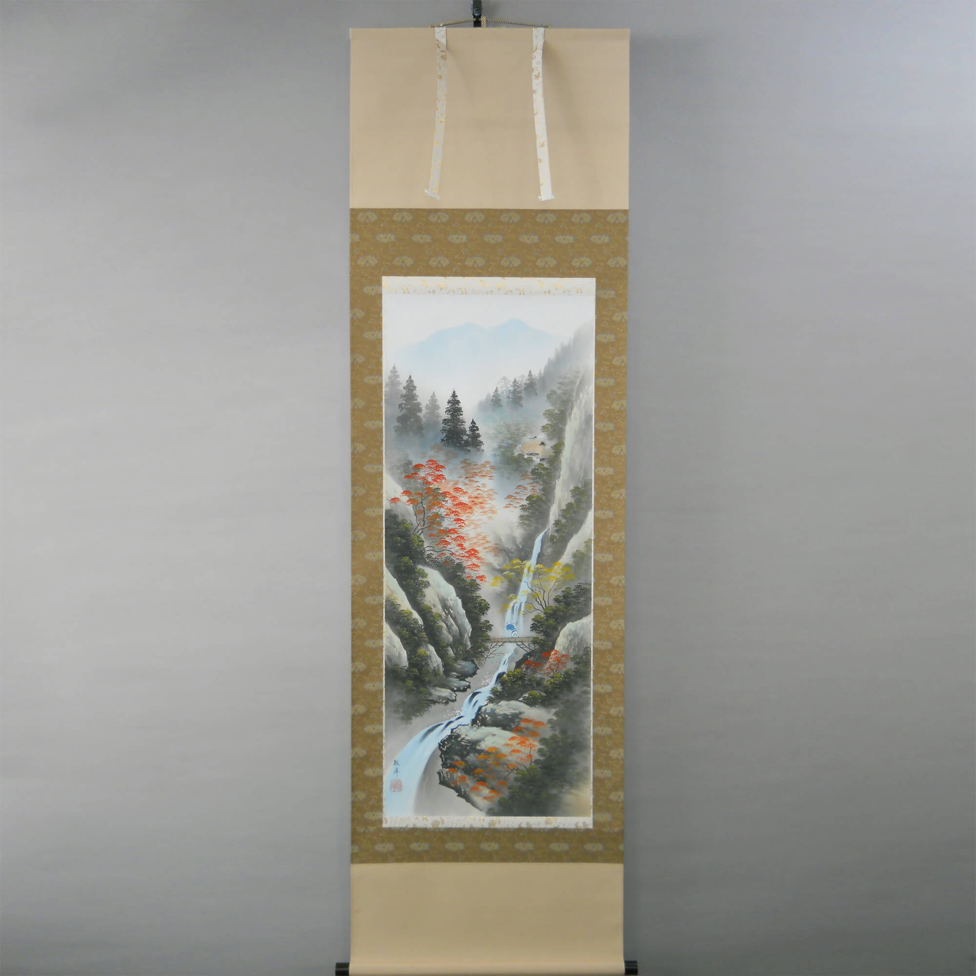 Kakejiku Hanging Scroll: Landscape Painting: Autumn Scenery / Kawamura Kanpō