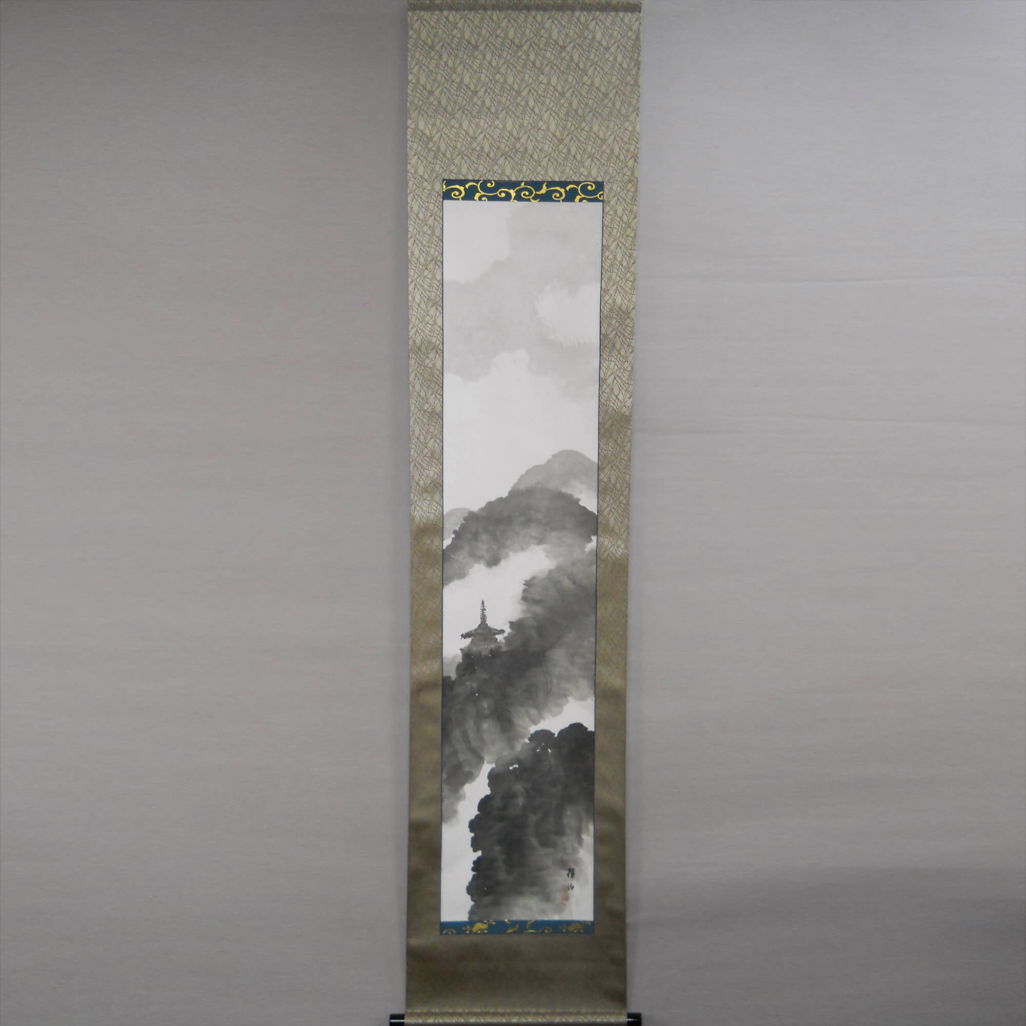 Landscape Painting: Mounting Temple in the Rain / Hirai Baisen