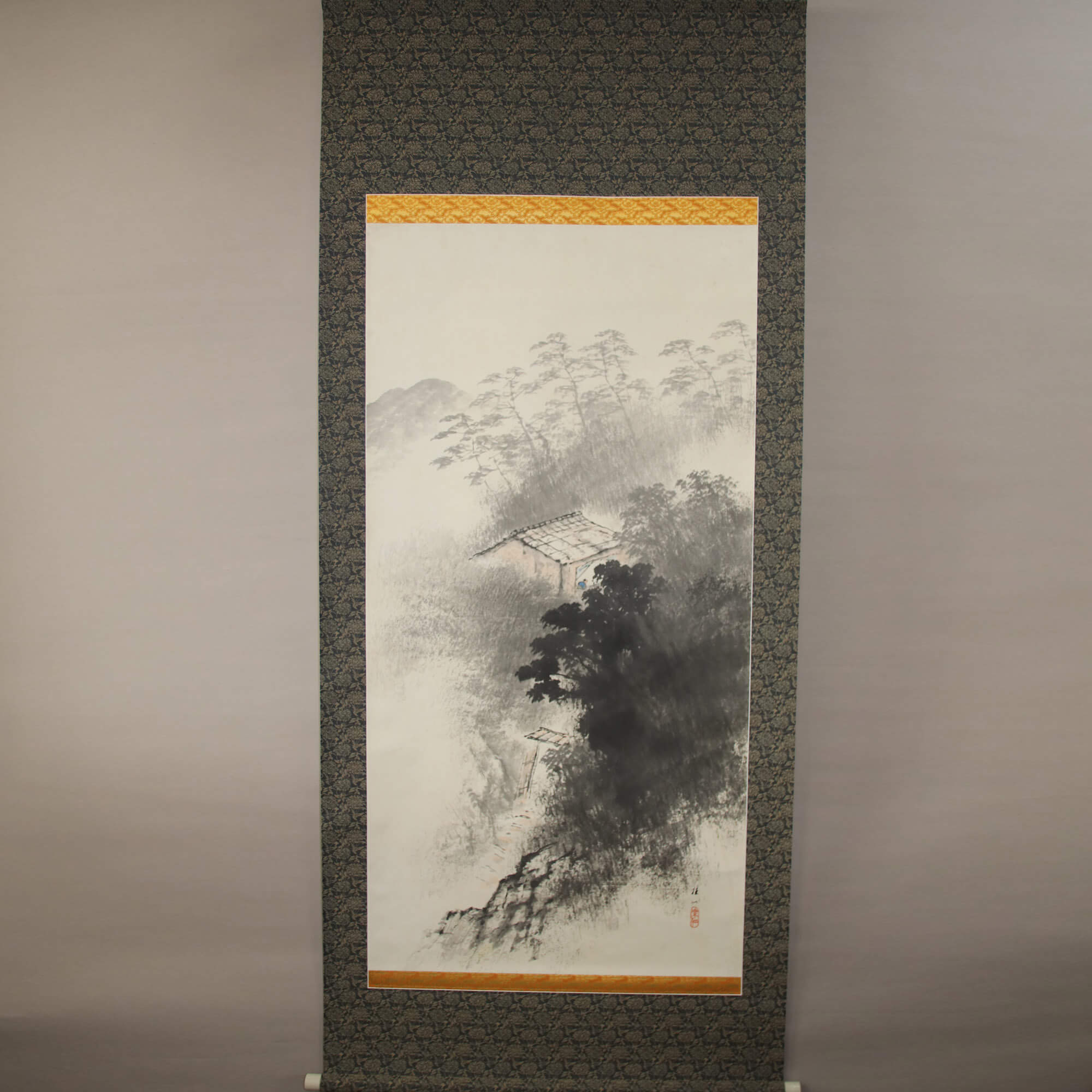 Kakejiku Hanging Scroll: Landscape Painting / Hirai Baisen