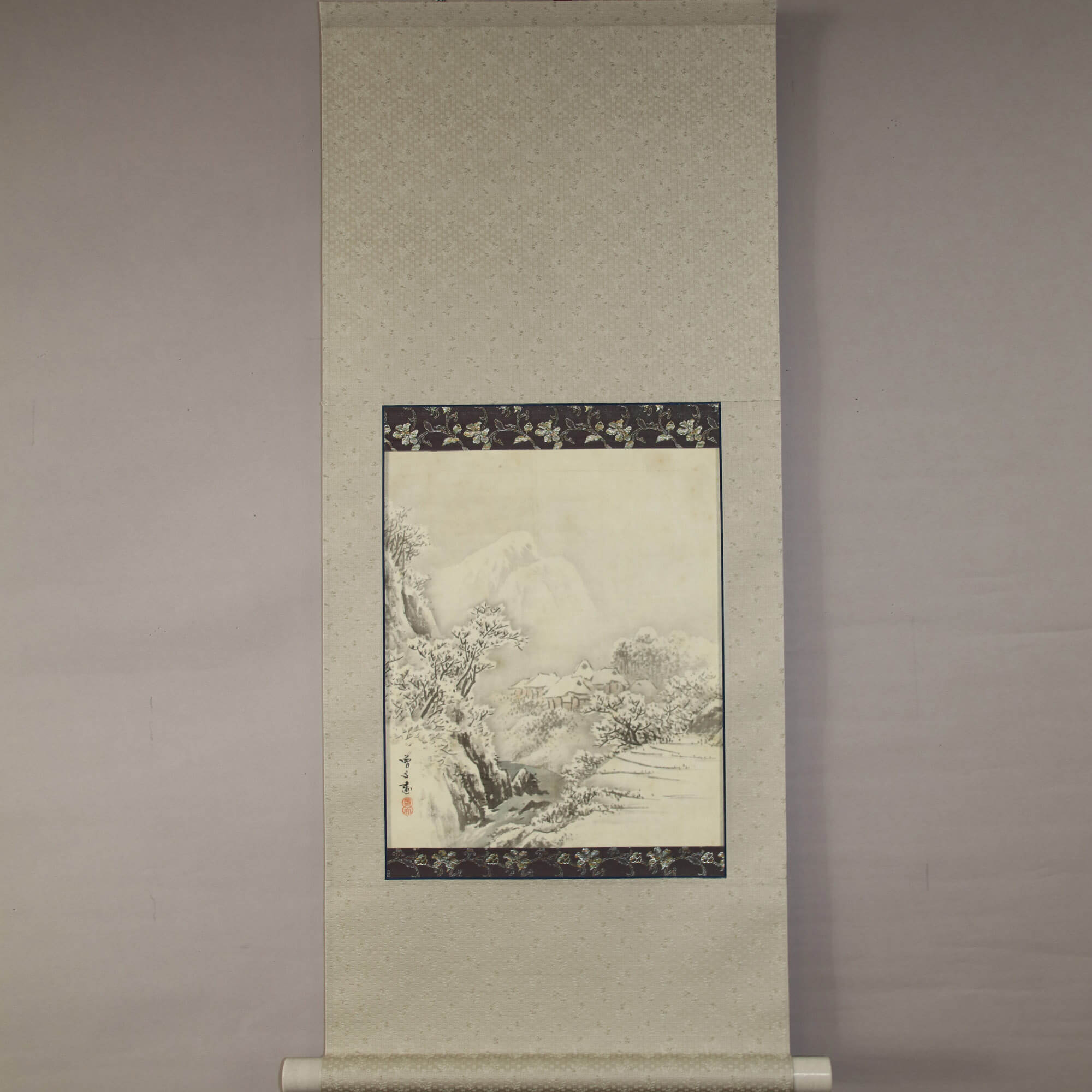 Kakejiku Hanging Scroll: Landscape Painting: Snowscape / Morikawa Sobun