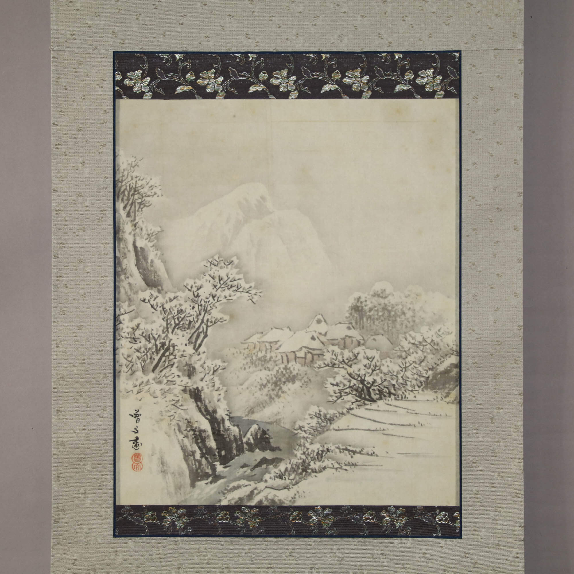 Spectacular Pine Tree and Waterfalls Chinese Painting, Chinese