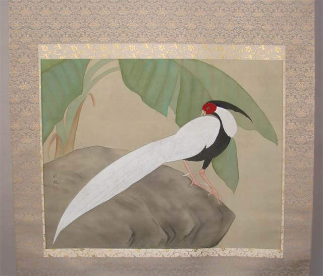 Stain Removal Work on a Kakejiku Artwork on Silk Canvas Requested from Australia