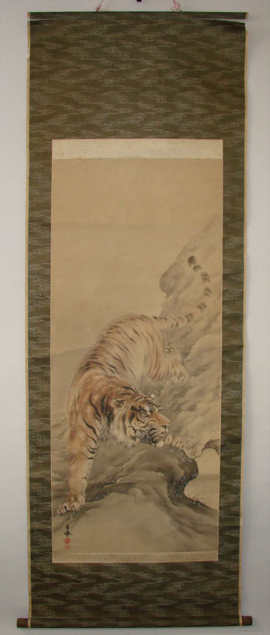 大橋万峰 猛虎 掛軸 修理 001 - ART NOMURA